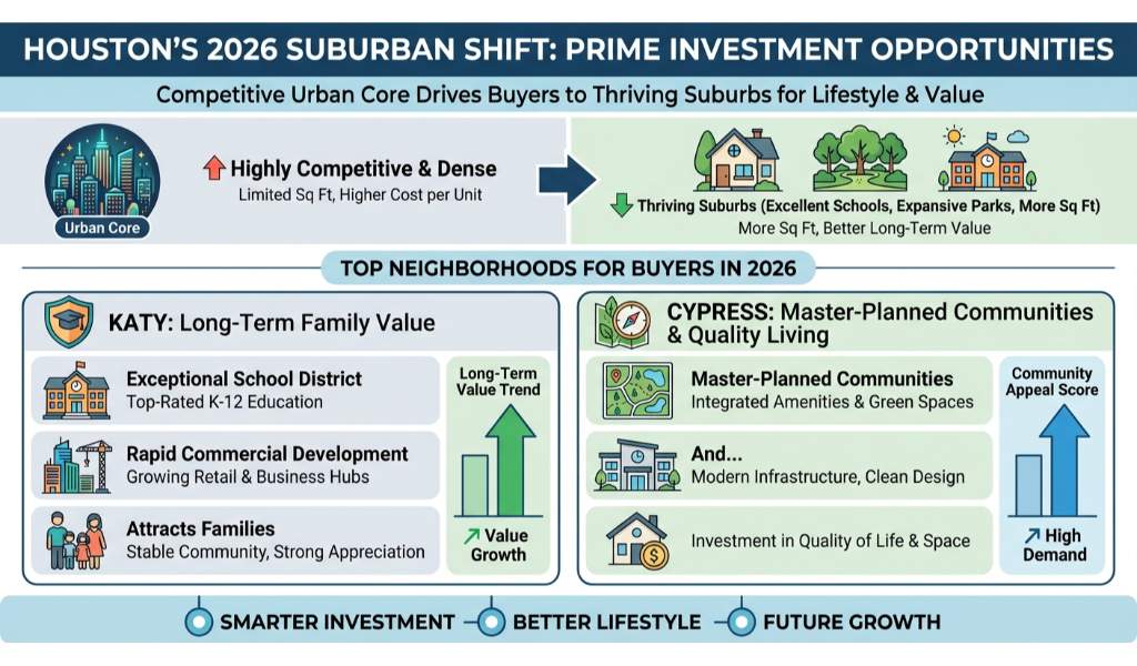 Top Suburban Hotspots for Houston Homebuyers in 2026